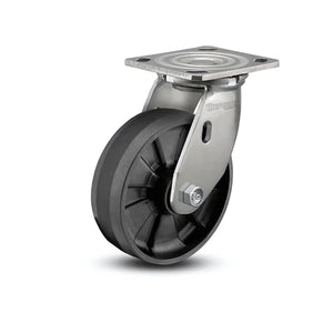 6" x 2" Stainless Steel Precision Ball Bearing Caster with 4" x 4.5" Plate - Heavy-Duty Nylon Wheel for Smooth Mobility - Model D4.06109.535 SS colson-header
