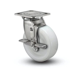 Colson D4.06109.539 6"x2" White Nylon Stainless Side-Lock Caster