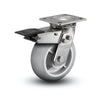 Stainless Steel 6"x2" Performa Rubber Swivel Caster with Total Lock, Delrin Bearing, 4"x4.5" Plate colson-header1
