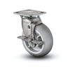 6" x 2" Stainless Performa Rubber Round Caster with Delrin Bearings and Side-Lock - Heavy-Duty 4" x 4.5" Plate - D4.06109.551 BRK7 SS colson-header1