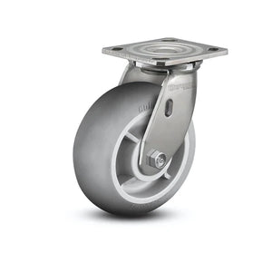 Stainless Steel 6"x2" Performa Rubber Swivel Caster with Delrin Bearing & 4"x4.5" Plate colson-header1
