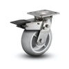 6" x 2" Stainless Performa Rubber Round Roller Bearing Caster with Total Lock - Heavy-Duty, Durable Design for Industrial Applications - Model D4.06109.559 BRK4 SS WB29 colson-header1