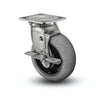 Stainless Steel 6"x2" Performa Rubber Conductive Roller Bearing Swivel Caster with 4"x4.5" Plate colson-header1