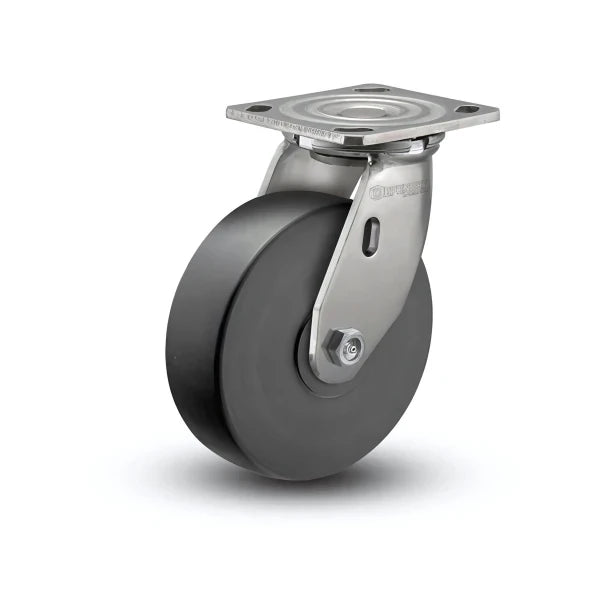 6" x 2" Stainless Commander HD Precision Ball Bearing Caster and 4-Inch x 4.5-Inch Plate - Heavy-Duty Solution for Reliable Mobility - D4.06109.5PN SS colson-header