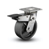 6" x 2" Stainless Steel Polyolefin Caster with Delrin Bearing, Total Lock, and 4" x 4.5" Plate - Heavy-Duty Industrial & Commercial Use - Model D4.06109.831 BRK4 SS colson-header