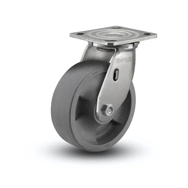 6" x 2" Stainless Steel HD Nylon Caster with Glass-Filled Delrin Bearings | Heavy-Duty, Corrosion-Resistant, 4" x 4.5" Plate - Ideal for Industrial Applications (Model D4.06109.831 DT SS) colson-header