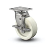 6" x 2" Stainless Steel Hi-Temp Retort Caster with Delrin Bearing, Side-Lock Mechanism & 4" x 4.5" Plate - Heavy Duty, Heat Resistant for Industrial & Commercial Use - D4.06109.831 RW BRK7 SS colson-header