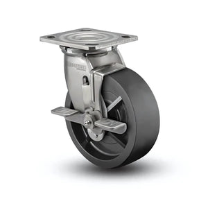 Colson D4.06109.835 BRK7 SS 6" x 2" Polyolefin Side Lock Caster
