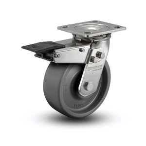 Colson 6"x2" Elastomer Swivel Stainless Caster with Brake – 1100 lb