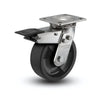 6" x 2" Stainless Steel Hi-Temp Nylon Precision Ball Bearing Caster with Total Lock - Heavy-Duty, 4" x 4.5" Plate - Model D4.06109.835 HTBLK BRK4 SS colson-header