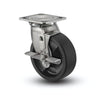 6" x 2" Stainless Steel Hi-Temp Nylon Precision Ball Bearing Side-Lock Caster with 4" x 4.5" Plate - Heavy-Duty, High-Temperature Performance for Industrial Applications | Model D4.06109.835 HTBLK BRK7 SS colson-header