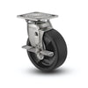 6” x 2” Stainless Steel Hi-Temp Nylon Roller Bearing Caster with Side Lock | 4” x 4.5” Plate - D4.06109.839 HTBLK BRK7 SSWB29 for Heavy-Duty Applications colson-header