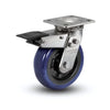 Stainless Steel 6"x2" Eagle Polyurethane Swivel Caster with Total Lock - 1100 lb Capacity, 4"x4.5" Plate colson-header