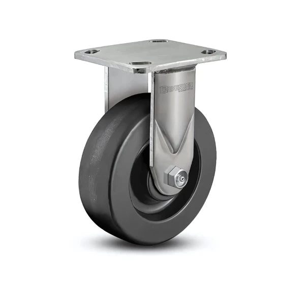 8" x 2" Stainless Phenolic Precision Ball Bearing Rigid Caster with 4" x 4.5" Plate - Industrial & High-Temperature Use (D4.08108.335 SS) colson-header
