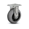 8" x 2" Stainless Performa Rubber Precision Ball Bearing Rigid Caster - Round/Conductive with 4" x 4.5" Plate | Heavy-Duty & Durable for Industrial Use - Model D4.08108.555 COND SS colson-header1