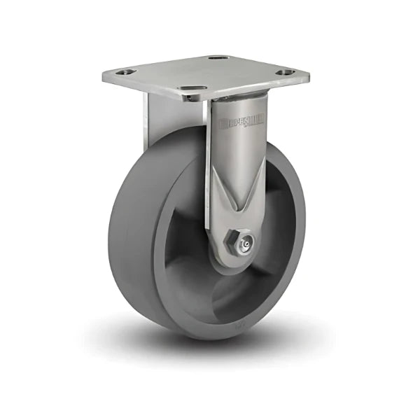 Heavy-Duty Stainless Steel 8"x2" Nylon Glass Filled Delrin Bearing Rigid Caster with 4"x4.5" Plate colson-header1