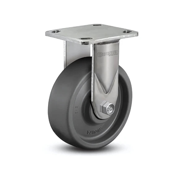 8" x 2" Solid Elastomer Precision Ball Bearing Rigid Caster with 4" x 4.5" Plate - Heavy-Duty Design for Industrial and Warehouse Applications - D4.08108.835 EN SS colson-header
