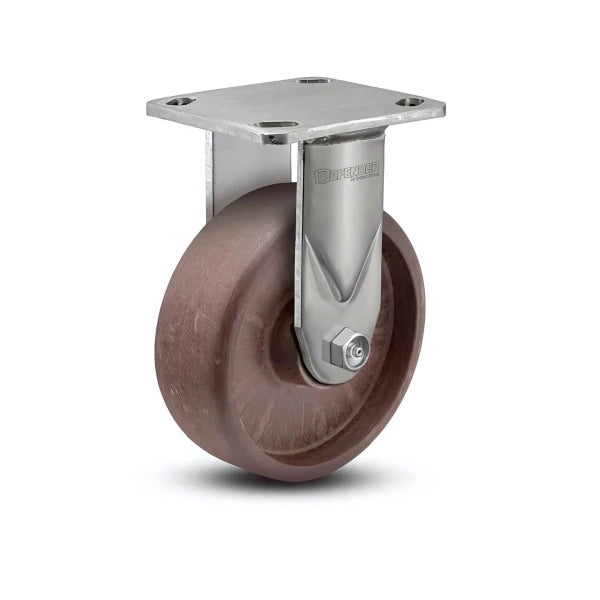 Stainless Steel 8"x2" Thermo Hi-Temp Precision Ball Bearing Rigid Caster with 4"x4.5" Plate colson-header1