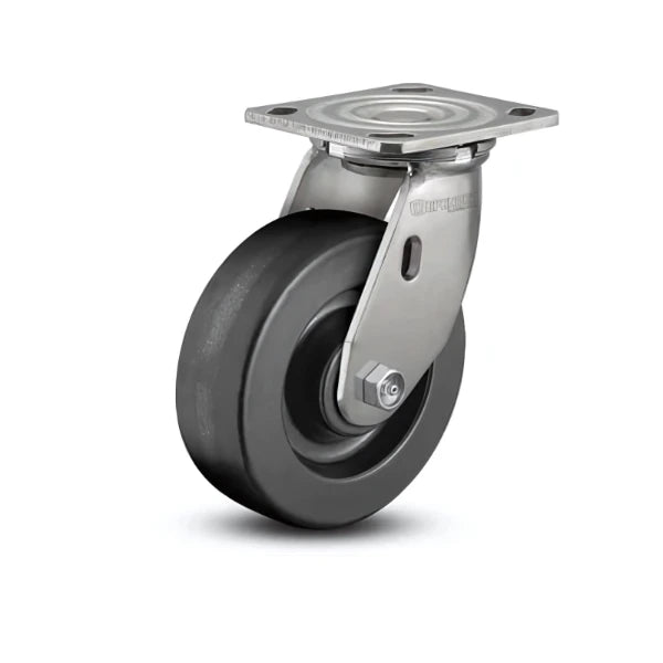 8"x2" Stainless Steel Phenolic Delrin Bearing Swivel Caster with 4"x4.5" Plate – 1200 lb Capacity colson-header