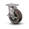Colson Casters Stainless 8" x 2" Hi-Temp Phenolic Precision Ball Bearing Top-Lock Caster with 4" x 4.5" Plate - SKU: D4.08109.335 HT BRK7 SS - Heavy Duty, High Temperature Industrial Caster for Reliable Mobility colson-header