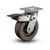 8" x 2" Stainless Hi-Temp Phenolic Roller Bearing Caster with Total Lock and 4" x 4.5" Plate - Durable, Heat-Resistant Industrial Mobility Solution colson-header