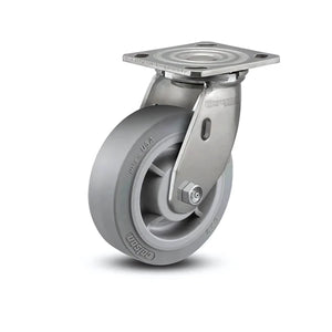 Stainless Steel 8"x2" Performa Rubber Swivel Caster with Delrin Bearing & 4"x4.5" Plate colson-header1