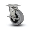 8" x 2" Stainless Performa Rubber (Flat/Conductive) Side-Lock Caster - Precision Ball Bearing with 4" x 4.5" Plate - D4.08109.455 COND BRK7 SS for Heavy-Duty Applications colson-header1