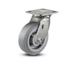 8" x 2" Stainless Steel Performa Rubber Caster with Precision Ball Bearing  - Heavy-Duty 4" x 4.5" Plate - D4.08109.455 SS colson-header1