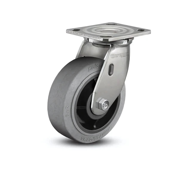 8" x 2" Stainless Performa Rubber (Flat/Conductive) Roller Bearing Caster - 500 lb Load Capacity, Durable Design for Industrial and Laboratory Use - D4.08109.459 COND SS WB29 colson-header1