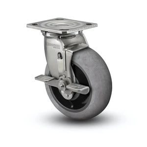 Colson D4.08109.555 8" x 2" Performa Rubber Stainless Side Lock Caster