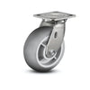 8" x 2" Stainless Steel Performa Rubber (Round) Precision Ball Bearing Caster with 4" x 4.5" Plate – Heavy-Duty Performance for Smooth Mobility in Industrial Applications | Model D4.08109.555 SS colson-header1