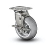 Stainless Steel 8"x2" Rubber Caster Wheel | 600 lb Capacity | Side-Lock Swivel | 4"x4.5" Plate Mount colson-header1