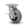 8" x 2" Stainless Performa Rubber Roller Bearing CAM-Brake Caster - Heavy-Duty, Conductive Wheel with 4" x 4.5" Plate for Industrial Applications (Model: D4.08109.559 COND BRK3 SS WB29) colson-header1