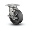 8" x 2" Stainless Polyolefin Delrin Bearing Side-Lock Caster with 4" x 4.5" Plate - Heavy-Duty Industrial Caster for Commercial Use - Model D4.08109.831 BRK7 SS colson-header