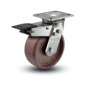 Heavy-Duty Stainless Steel 8" Thermo Hi-Temp Delrin Bearing Swivel Caster with Total Lock - 1200 lb Capacity colson-header1