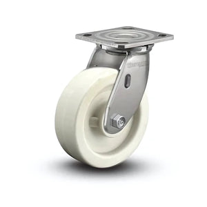8" x 2" Stainless Hi-Temp Retort Delrin Bearing Caster with Corrosion Resistance and 4" x 4.5" Plate - Model D4.08109.831 RW SS colson-header