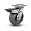 8" x 2" Stainless Steel Solid Elastomer Caster with Precision Ball Bearings and Total Lock – Durable 4" x 4.5" Plate for Industrial Use (Model D4.08109.835 EN BRK4 SS) colson-header