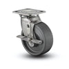 8" x 2" Stainless Steel Solid Elastomer Precision Ball Bearing Side-Lock Caster with 4" x 4.5" Plate - D4.08109.835 EN BRK7 SS for Heavy-Duty Applications colson-header