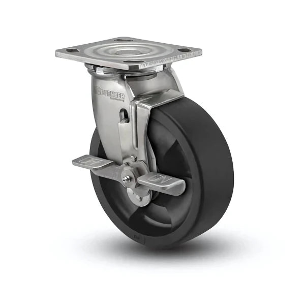 Stainless Steel 8" Hi-Temp Nylon Precision Ball Bearing Swivel Caster with 4"x4.5" Plate colson-header1
