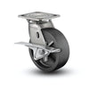 8" x 2" Stainless Polyolefin Roller Bearing CAM-Brake Caster with 4" x 4.5" Plate – Heavy-Duty, Corrosion-Resistant Caster for Industrial and Commercial Use – Model D4.08109.839 BRK3 SS WB29 colson-header
