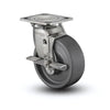 Colson Casters 8" x 2" Solid Elastomer Top-Lock Caster with Stainless Steel Construction | 4" x 4.5" Plate | SKU: D4.08109.839 EN BRK7 SS WB29 colson-header