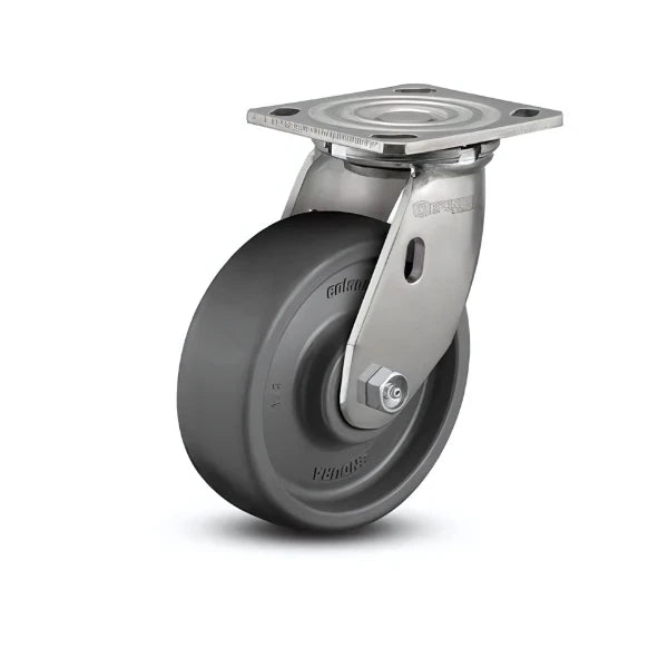 8" x 2" Stainless Solid Elastomer Roller Bearing Caster with 4" x 4.5" Plate - Heavy-Duty Mobility Solution for Industrial and Commercial Use (D4.08109.839 EN SS WB29) colson-header
