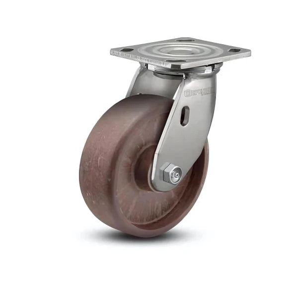 Heavy-Duty Stainless Steel 8"x2" Thermo Hi-Temp Roller Bearing Swivel Caster with 4"x4.5" Plate colson-header1