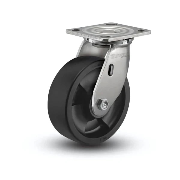 Stainless Steel 8" Hi-Temp Nylon Roller Bearing Swivel Caster with 4" x 4.5" Plate - Heavy Duty, 1250 lb Capacity colson-header1