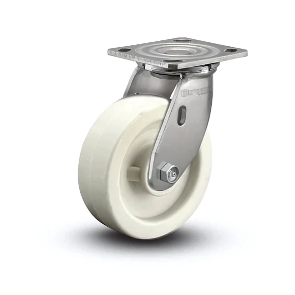 8" x 2" Stainless Hi-Temp Retort Roller Bearing Caster with 4" x 4.5" Plate - Heavy-Duty, Heat Resistant, Corrosion-Resistant Model D4.08109.839 RW SS WB29 for Industrial Use colson-header