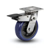 8" x 2" Stainless Steel Eagle Polyurethane Precision Ball Bearing Caster with Total Lock - Heavy-Duty 4" x 4.5" Plate - Ideal for Industrial Applications (D4.08109.925 EG BRK4 SS) colson-header