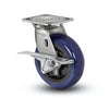 8" x 2" Stainless Steel CAM-Brake Caster with Polyurethane Wheel - Heavy-Duty Roller Bearing for Industrial Use - D4.08109.929 EG BRK3 SS WB29 colson-header
