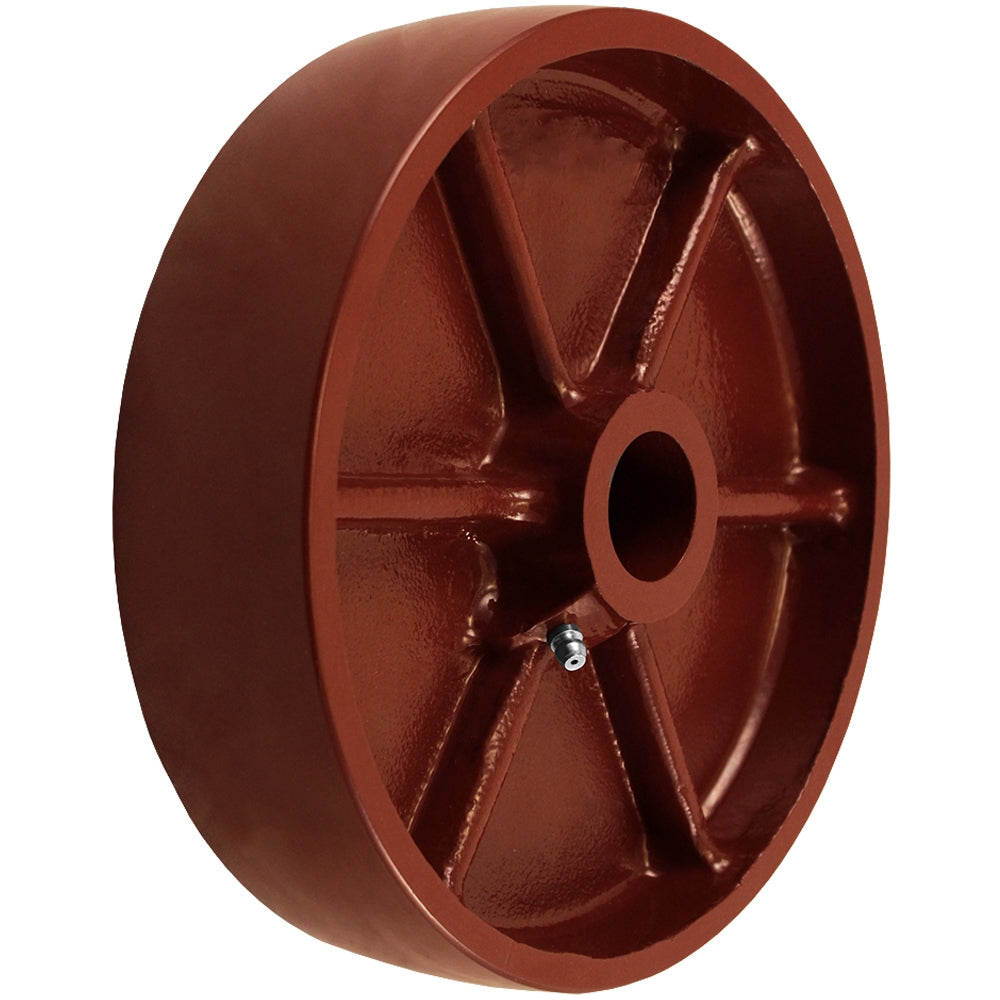 4" X 2" Red Ductile Steel Wheel
