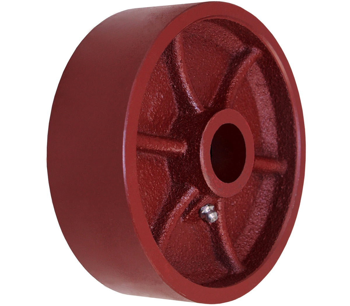 6" X 2" Red Ductile Steel Wheel