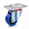 Colson Elastique E322RB 3 inch blue rubber swivel caster — 220 lb capacity, top plate mount, non-marking elastic rubber wheel